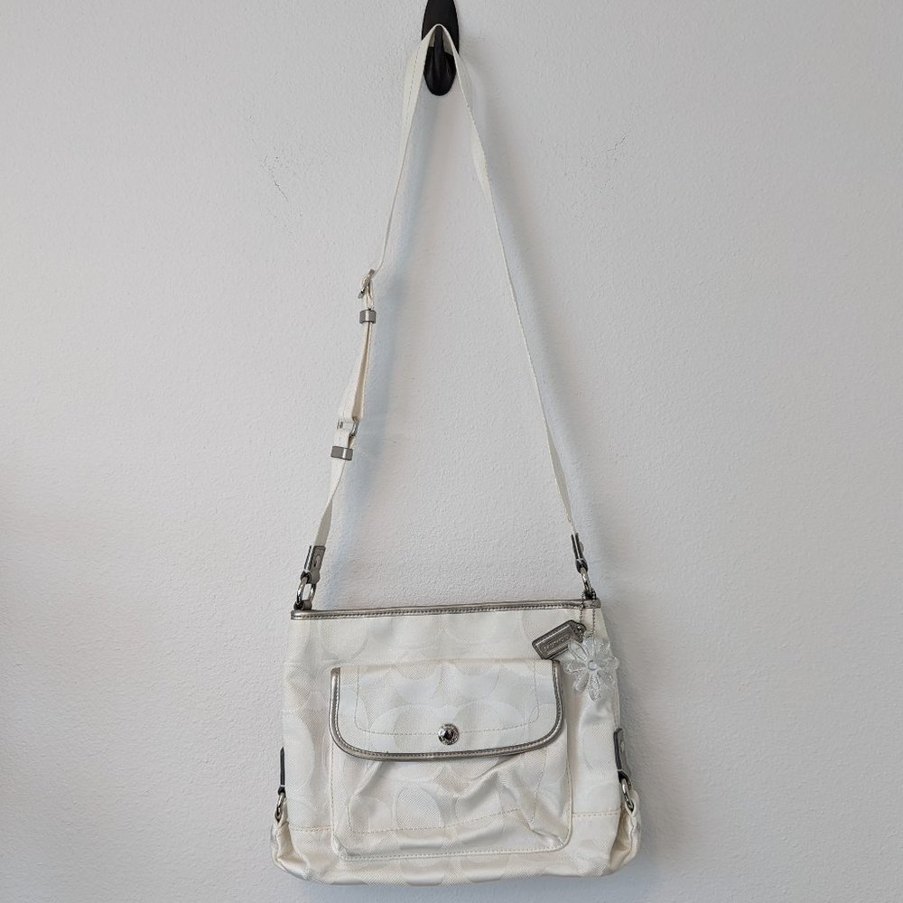 Coach white crossbody purse/bag